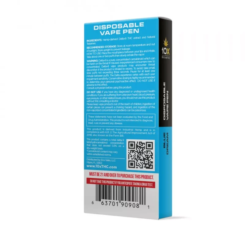 Blue Dream Vape - Delta 8 THC - Disposable - 10x - 920mg