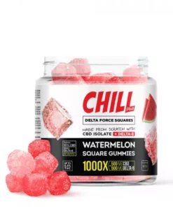 Chill Plus Delta-8 Watermelon Force Squares Gummies - 1000X