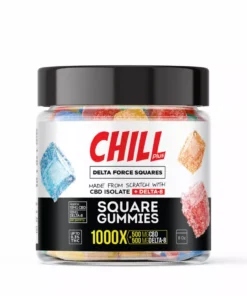 Alternative view of Chill Plus Delta Force Squares Gummies - 1000X