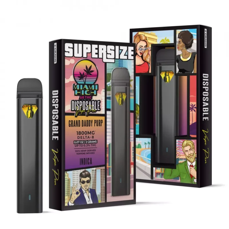 Grand Daddy Purp Delta 8 THC Vape Pen - Disposable - Miami High - 1800MG