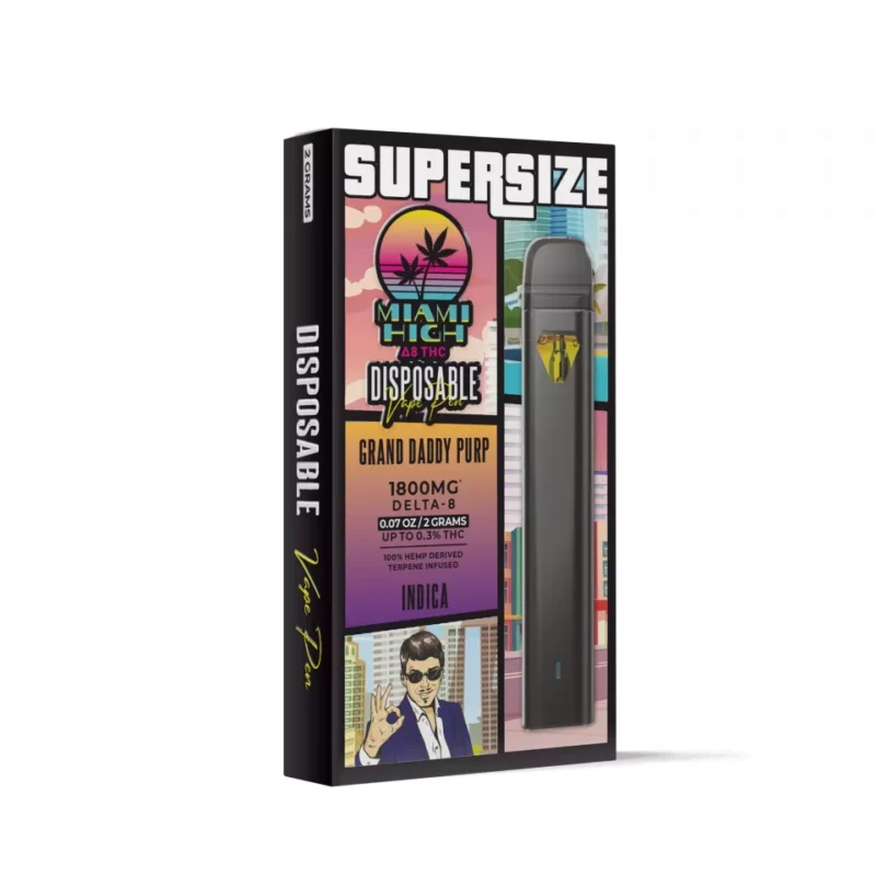 Grand Daddy Purp Delta 8 THC Vape Pen - Disposable - Miami High - 1800MG