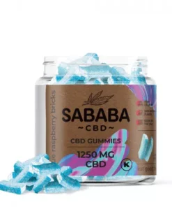Sababa CBD Isolate Gummies - Blue Raspberry Bricks - 1250MG