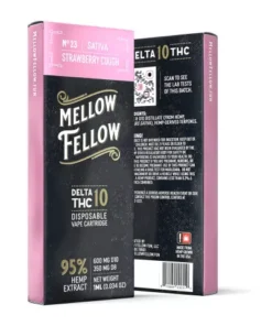 Strawberry Cough Cartridge (Sativa) - Delta-10 THC - Mellow Fellow - 950MG
