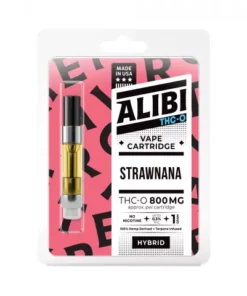 Alternative view of Strawnana Cartridge - THC O - Alibi - 800mg