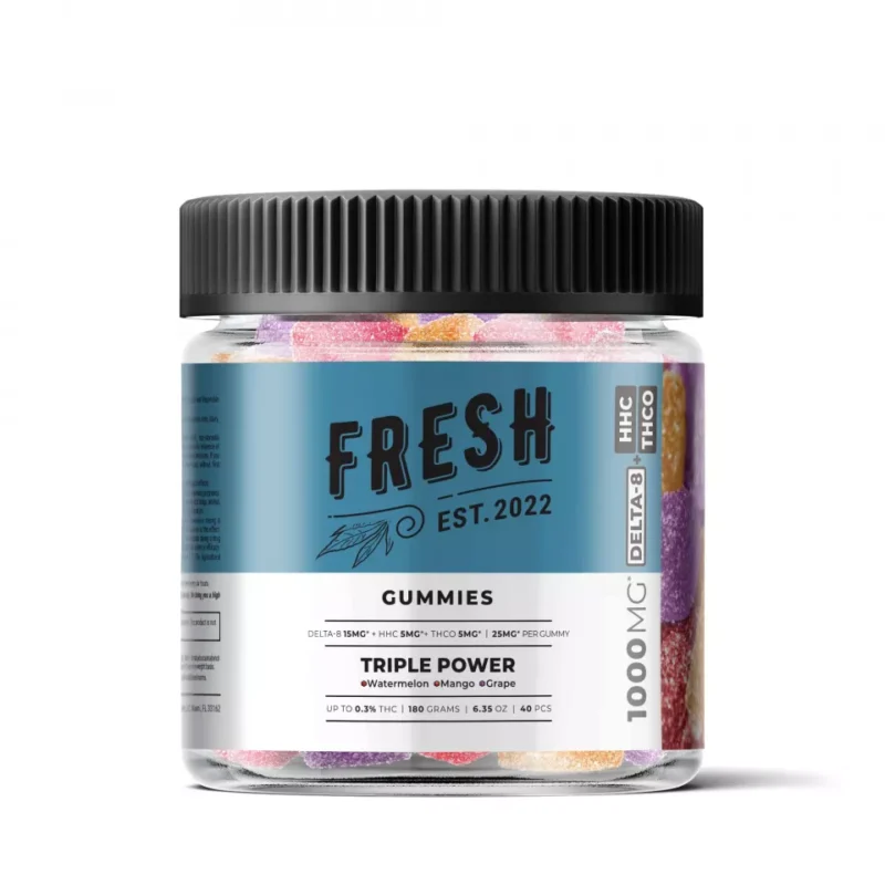 Triple Power Gummies - Delta 8 - Fresh - 1000mg